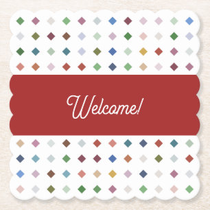  Sophisticated Diamond Mosaic Geometric Beverage A Paper Coaster
