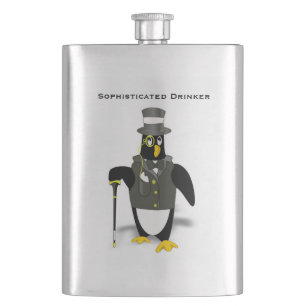 Sophisticated Drinker Formal Attire Penguin Mens Hip Flask