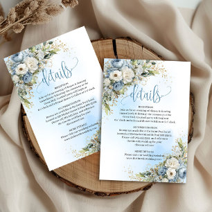 Sophisticated Dusty Blue Wedding details card