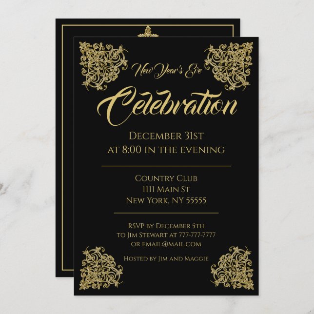 Sophisticated Elegance Party Invitation (Front/Back)
