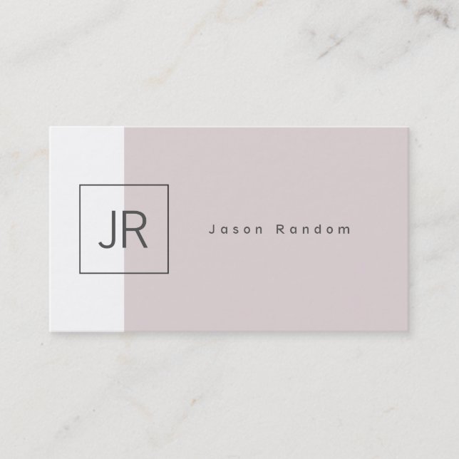 Sophisticated elegance split style dark tan business card (Front)