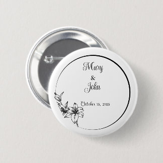 Sophisticated Elegance Wedding Keepsake 6 Cm Round Badge