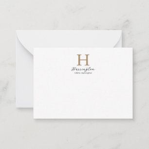 Sophisticated Elegant Black and Gold Monogram Card