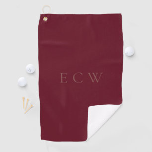 Sophisticated Elegant Faux Stamp Mottled Black Golf Towel