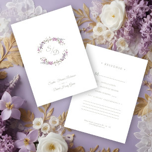 Sophisticated Elegant Lilac Floral Wedding Garland Enclosure Card