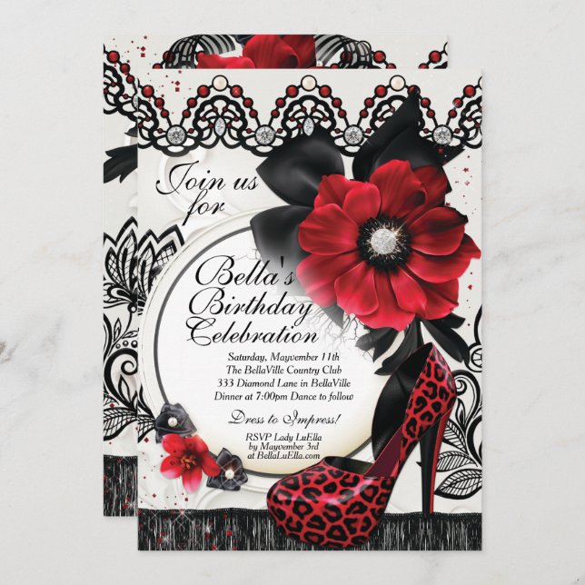 Sophisticated Elegant Party Invitations (Front/Back)