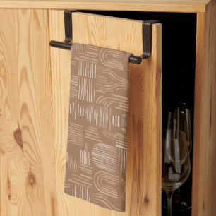 Sophisticated Elegant Terracota Geometric Tea Towel