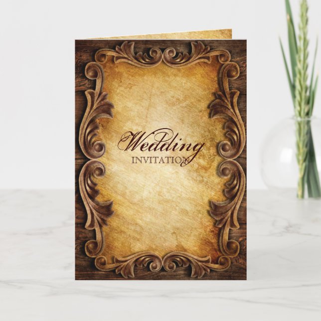 Sophisticated Elegant  western vintage wedding Holiday Card (Front)