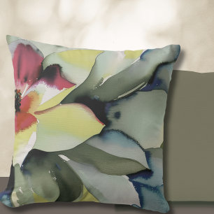 Sophisticated Elevated Watercolor Botanical Cushion