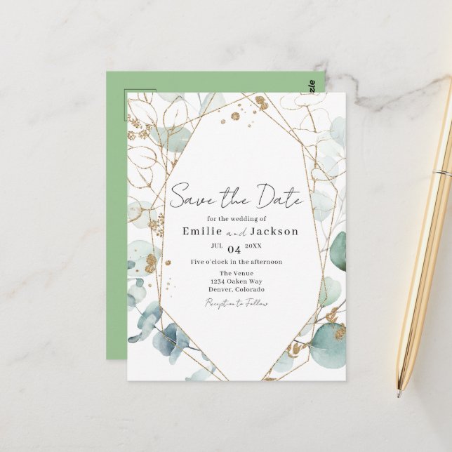 Sophisticated Eucalyptus Leaves and Foliage Postcard (Front/Back In Situ)