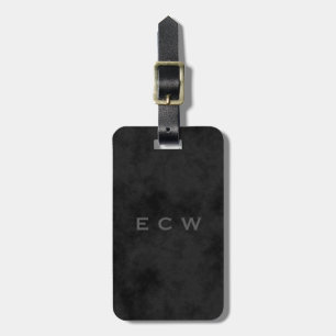 Sophisticated Faux Stamped Mottled Black Luggage Tag