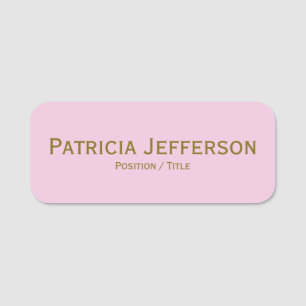 Sophisticated Flamingo Pink Gold Minimalist Name Tag