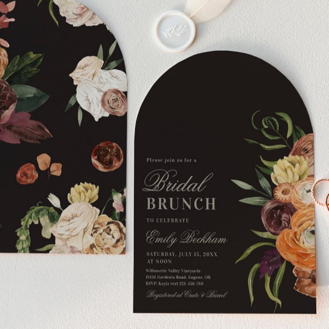 Sophisticated Floral Arch Bridal Brunch Invitation (Creator Uploaded)