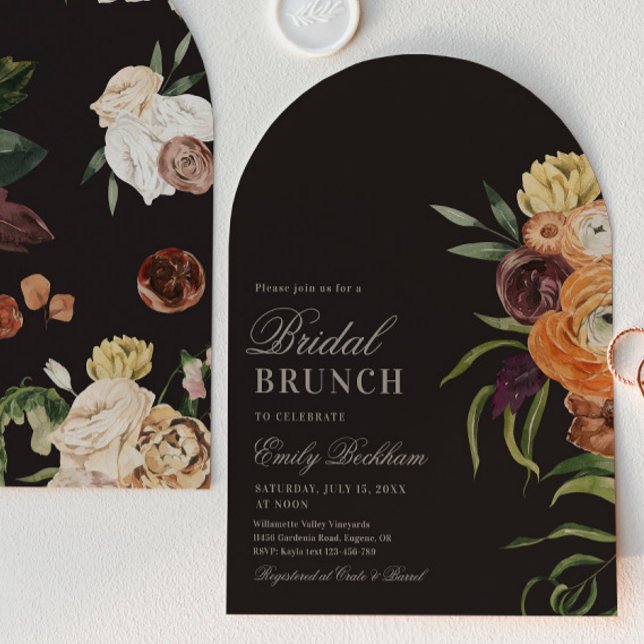 Sophisticated Floral Arch Bridal Brunch Invitation (Creator Uploaded)