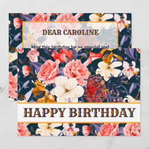 Sophisticated Floral Happy Birthday  Card