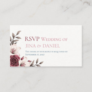Sophisticated Floral Micro-Wedding Suite Enclosure Card