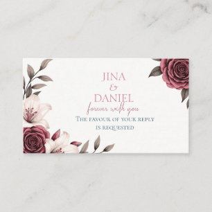 Sophisticated Floral Micro-Wedding Suite Enclosure Card
