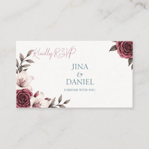 Sophisticated Floral Micro-Wedding Suite Enclosure Card