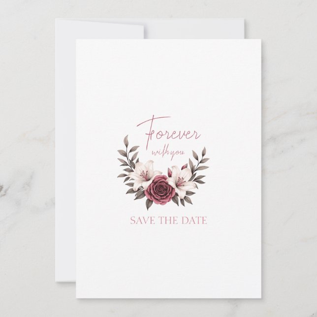 Sophisticated Floral Micro-Wedding Suite Invitatio Invitation (Back)