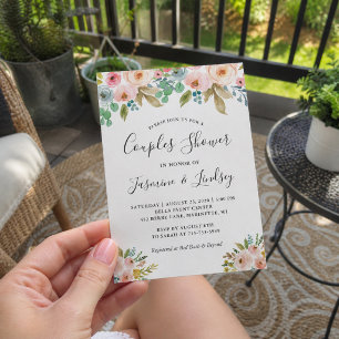 Sophisticated Floral Wedding Couples Shower Invitation