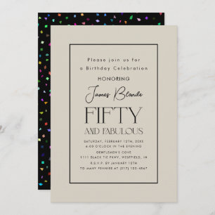Sophisticated Gentlemen's 50th Birthday Party Invitation