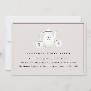 Sophisticated Girls High Tea Birthday Party Invitation