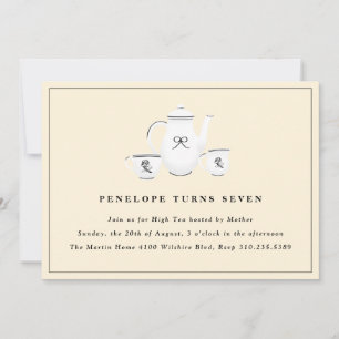 Sophisticated Girls High Tea Birthday Party Invitation