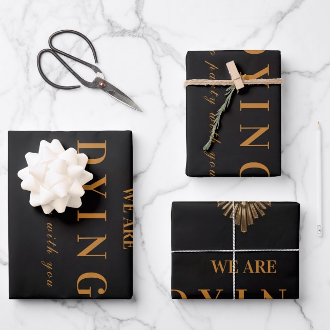 Sophisticated Glam Halloween Wrapping Paper Sheet (Front)