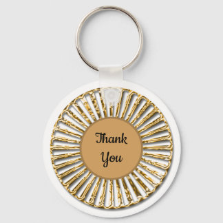 Sophisticated Gold Circle General Thank You Key Ring