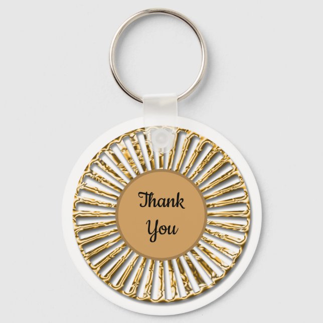 Sophisticated Gold Circle General Thank You Key Ring (Front)