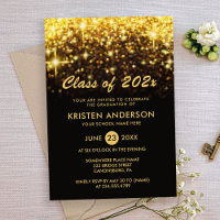Sophisticated Gold Glitter Glam Sparkle Graduation