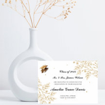  Sophisticated Gold Graduation Announcement 