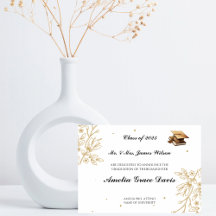 Sophisticated Gold Graduation Announcement