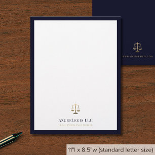 Sophisticated Gold Justice Scale Law Firm Custom Letterhead