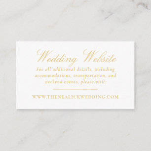 Sophisticated Gold Lace Elegant Wedding Website Enclosure Card