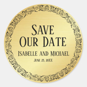 Sophisticated Gold Save Our Date Envelope Seal