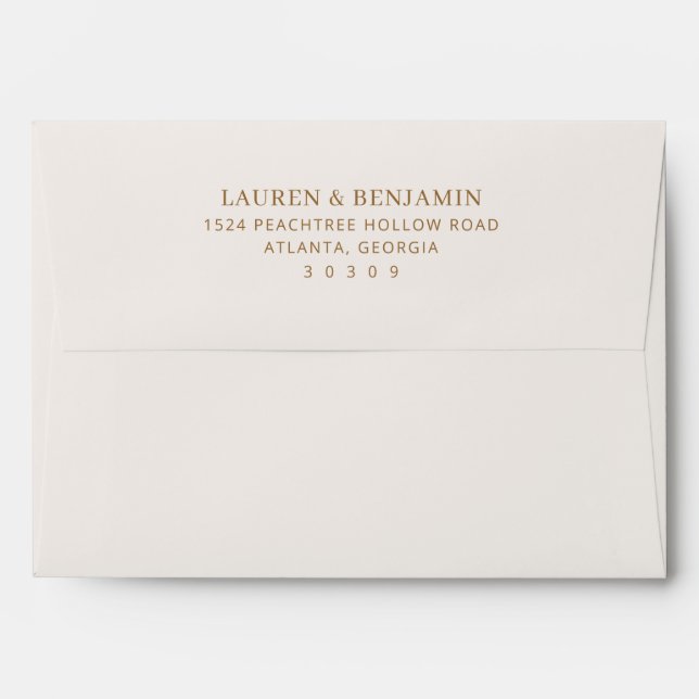 Sophisticated Gold Typographic Envelope (Back (Top Flap))