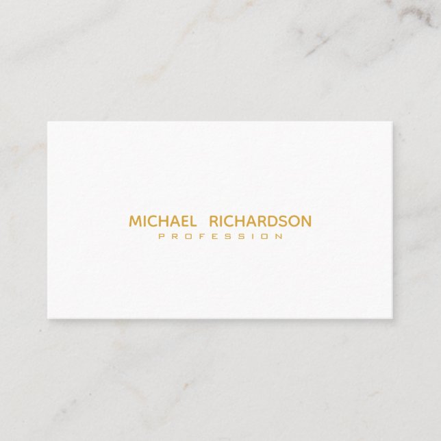 Sophisticated Gold White Stylish Business Card (Front)