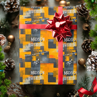 Sophisticated golden accents with abstract design wrapping paper