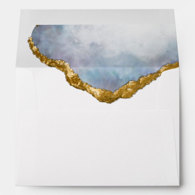 Sophisticated Golden Pearl Agate Wedding Envelope (Back (Bottom))