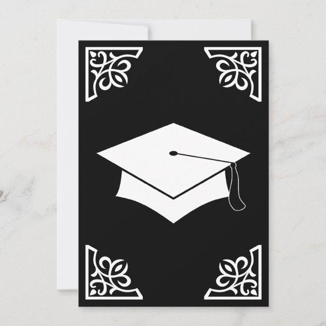 sophisticated graduation cap announcement (Front)
