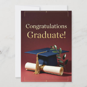 Sophisticated Graduation Greeting Aesthetic Holiday Card