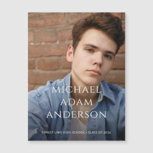 Sophisticated Graduation Photo Announcement Magnet