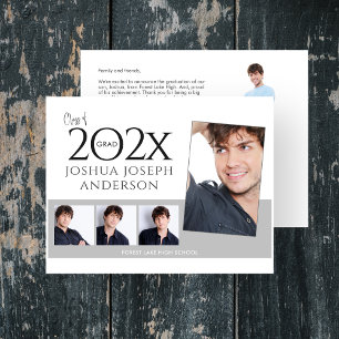 Sophisticated Graduation Photo Collage Card