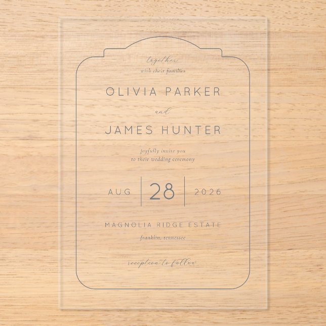 Sophisticated Gray Minimalist Wedding Invitation (Front)