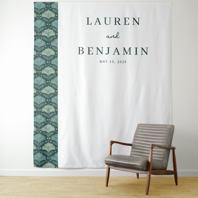 Sophisticated Green Floral Tapestry (In Situ)