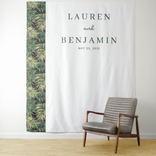 Sophisticated Green Palm Leaf Tapestry