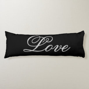 Sophisticated Grey Black Love Wedding Postage Body Cushion