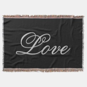 Sophisticated Grey Black Love Wedding  Throw Blanket