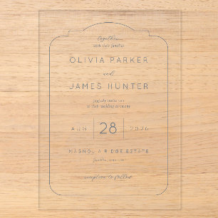 Sophisticated Grey Minimalist Wedding Invitation